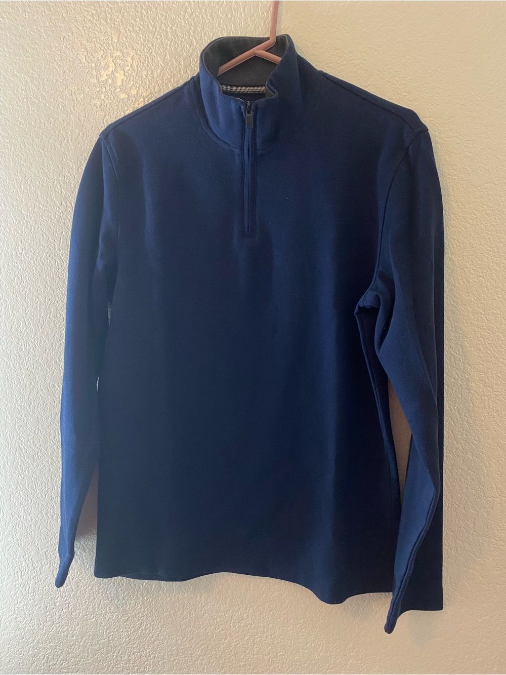 Alfani Men's Navy Blue Quarter-Zip Turtleneck Sweater